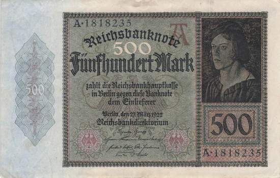 500 Mark 1922 ro.70 A